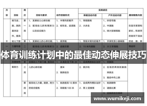 体育训练计划中的最佳动态伸展技巧